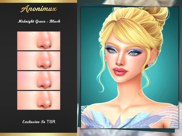 Sims 4 — Midnight Grace - Blush by Anonimux_Simmer — - 4 Swatches