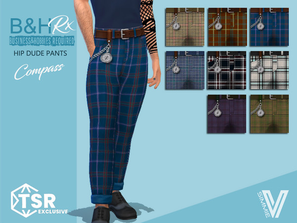 Sims 4 — B&HRx Hip Dude Pants by SimmieV — Why get tied down with an anchor when you can roam the word with a