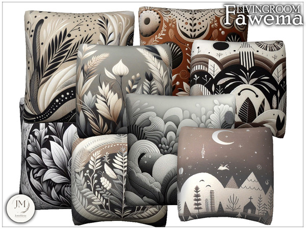 Sims 4 — fawema livingroom decorative cushion for seat by jomsims — Step into the cozy atmosphere of the Fawema