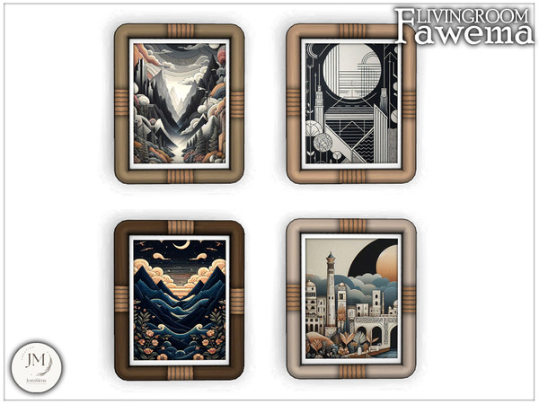 Sims 4 — fawema livingroom wall painting1 by jomsims — Step into the cozy atmosphere of the Fawema Livingroom Set,