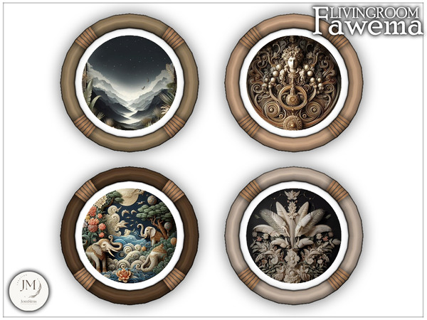 Sims 4 — fawema livingroom wall painting2 by jomsims — Step into the cozy atmosphere of the Fawema Livingroom Set,