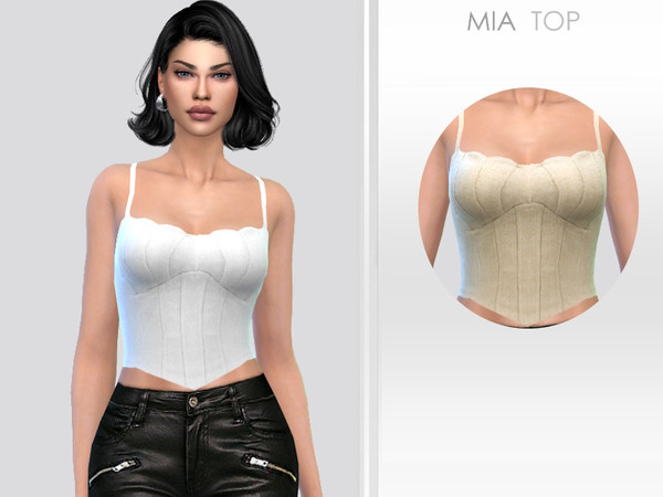 Sims 4 — Mia Top by Puresim — Female top iin 2 swatches