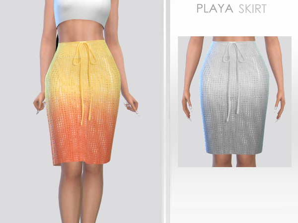 Sims 4 — Playa Skirt by Puresim — Summer skirt in 2 swatches