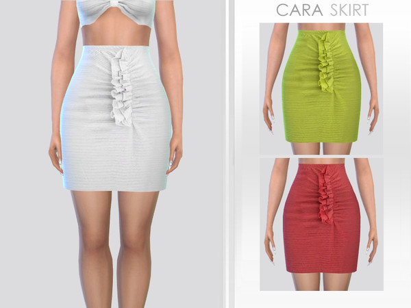 Sims 4 — Cara Skirt by Puresim — Female skirt for summer time