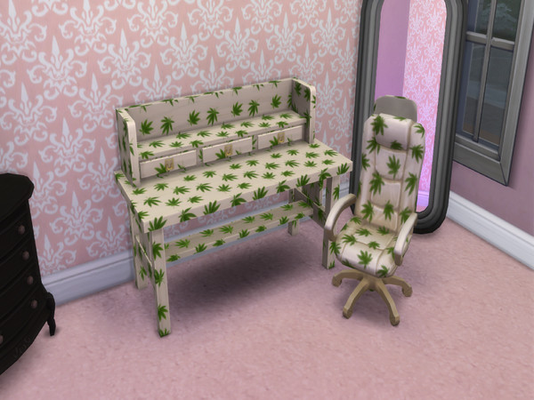 Sims 4 — Gaming Corner Desk by Mystically Me — A Base game recolor of a desk and a chair.