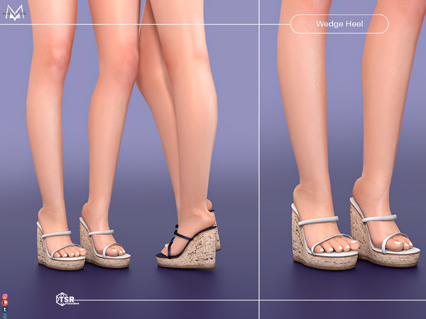 Sims 4 — Wedge Heel S523 by Mermalade — New Mesh