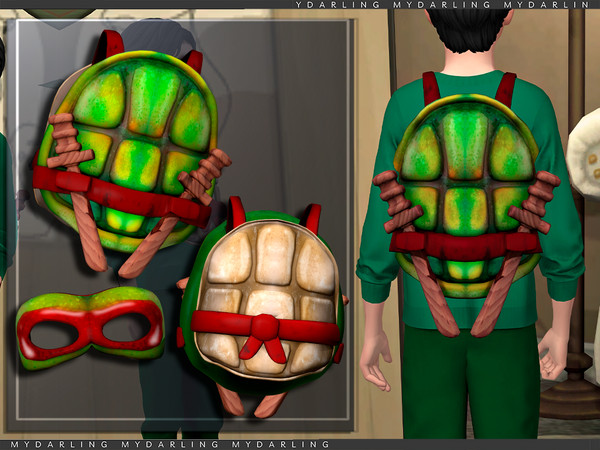Sims 4 — turtle shell costume accessory - CHILD by Mydarling20 — new mesh