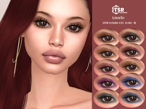 Sims 4 — IMF Ashelle Eyeshadow N.383 by IzzieMcFire — Ashelle Eyeshadow N.383 contains 10 colors in hq texture.