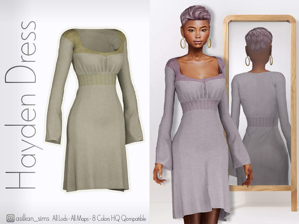 Sims 4 — Hayden Dress - ACN 604 by Asilkan — - 8 Colors