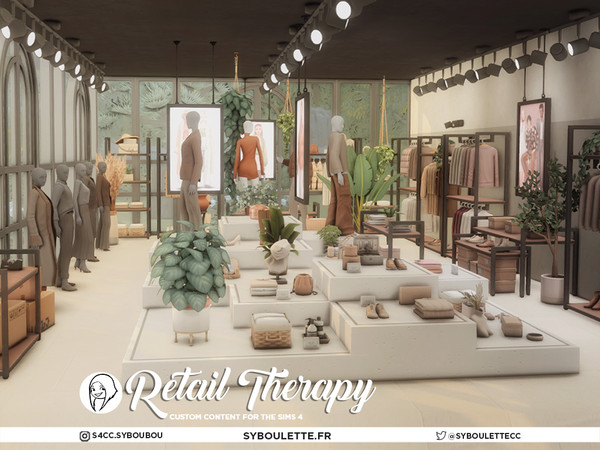 Sims 4 — Retail Therapy - Ad poster by Syboubou — Retail Therapy is the ultimate cc set for designing the perfect