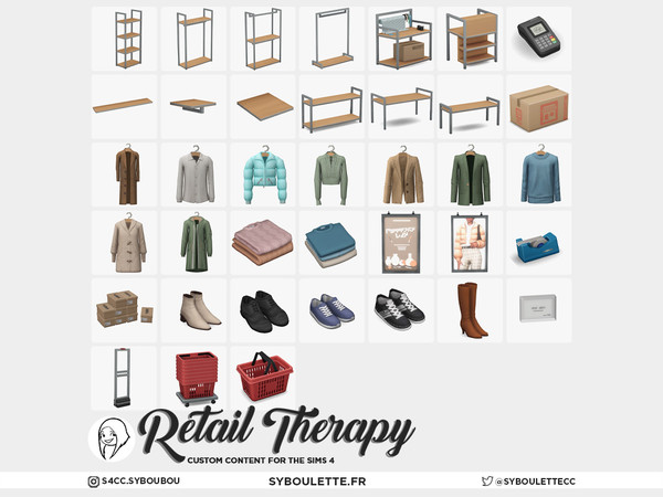 Sims 4 — Retail Therapy - Coat winter puffa | cloth rack hanger by Syboubou — Retail Therapy is the ultimate cc set for