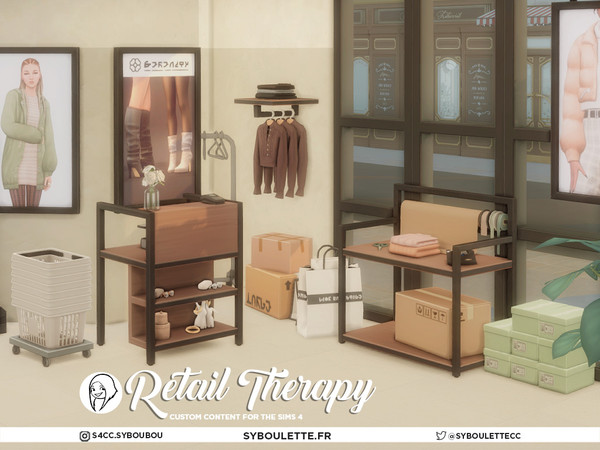 Sims 4 — Retail Therapy - Ad poster by Syboubou — Retail Therapy is the ultimate cc set for designing the perfect