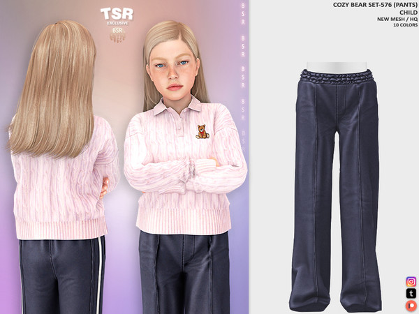 Sims 4 — ChildF - COZY BEAR SET-576 (PANTS) BD1480 by busra-tr — 10 colors Child