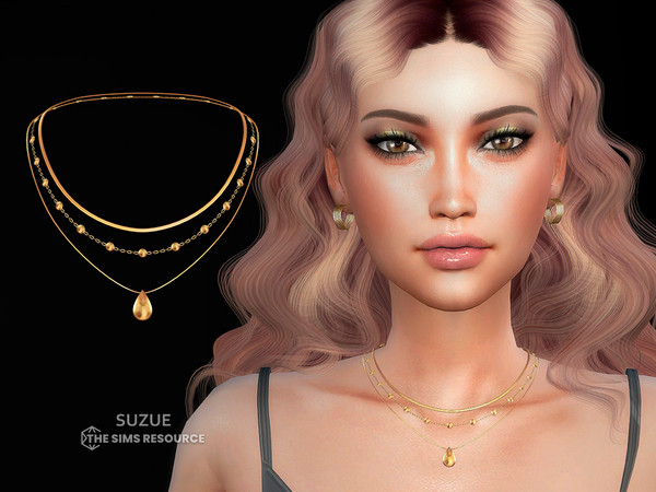 Sims 4 — Alicia Necklace by Suzue — New Mesh (Suzue)