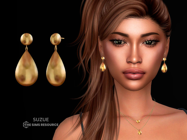 Sims 4 — Alicia Earrings by Suzue — New Mesh (Suzue)