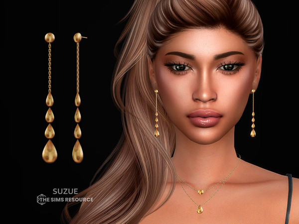 Sims 4 — Alice V2 Earrings by Suzue — New Mesh (Suzue)