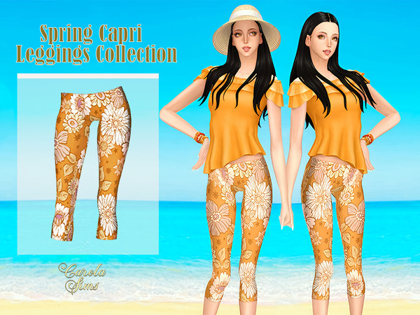 Sims 4 — Spring Capri Leggings Collection by xCarolaSimsx — Found in the accessories category - Leggings section