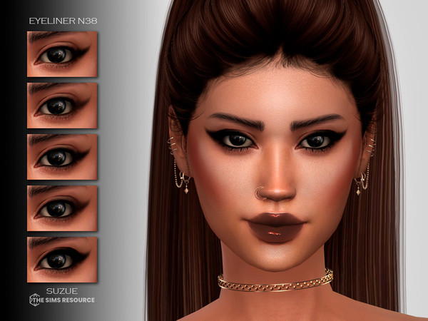 Sims 4 — Eyeliner N38 by Suzue — 5 Swatches