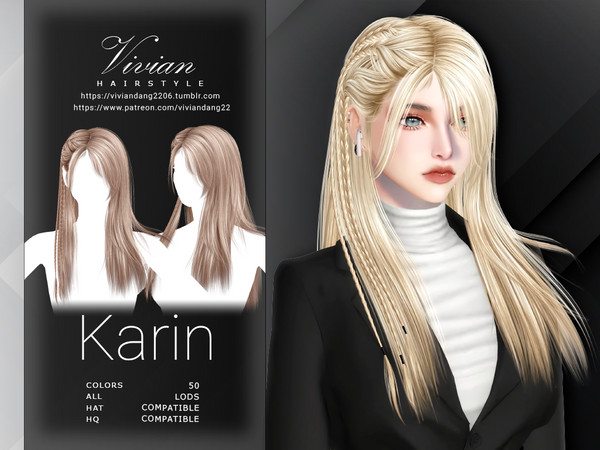 Sims 4 — VivianDang_AF_Hair_KarinHairTie.package by VivianDang — - All new meshes