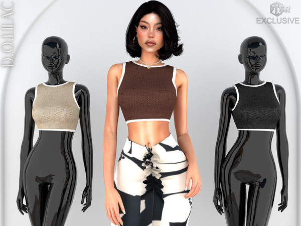Sims 4 — Linen Crop Top DO0791 by DOLilac — Custom thumbnail