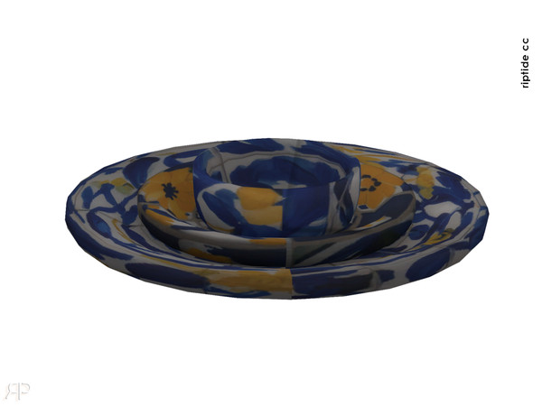 Sims 4 — Riptide-CC Casa di Sole Hand Painted Ceramic Plates by Riptidecc — Step into the charm of sun drenched