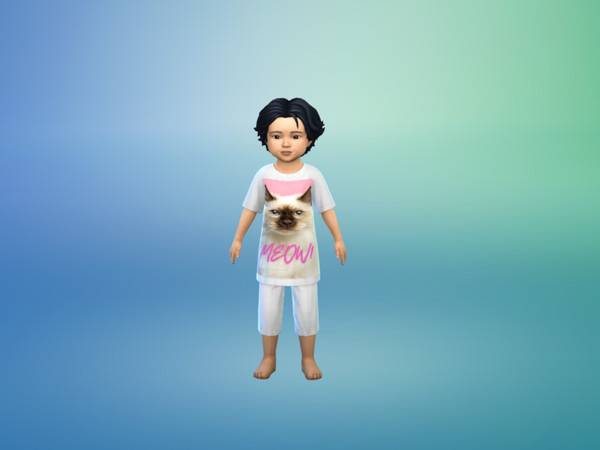 Sims 4 — cat toddler outfit set by vickyh95 — toddler outfit cat themed download to mod file in electronic arts folder