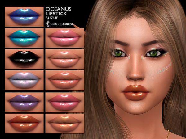 Sims 4 — Oceanus Lipstick N97 by Suzue — 12 Swatches