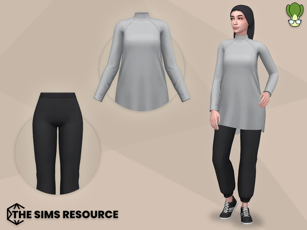 Sims 4 — BokchoiJo_Modest_Sporty01_Bottom.package by kapakijo — A set of modest sportswear available in 14 colors.