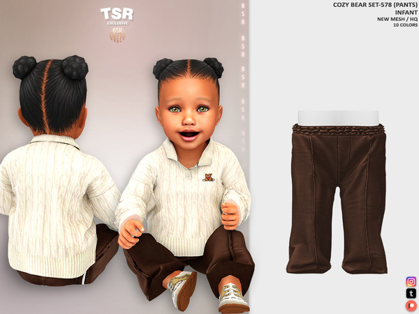 Sims 4 — InfantF - COZY BEAR SET-578 (PANTS) BD1484 by busra-tr — 10 colors Infant