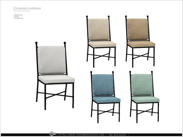 Sims 4 — Coastal outdoor - dining chair v2 by Severinka_ — A set of furniture and decor for the design of a patio in the