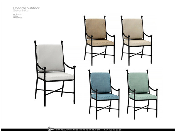 Sims 4 — Coastal outdoor - dining chair by Severinka_ — A set of furniture and decor for the design of a patio in the