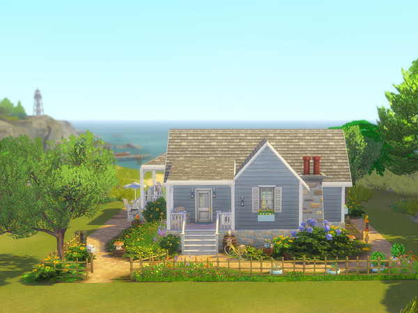 Sims 4 — Bedlington Cottage no cc by sgK452 — This humble little house is nestled among the expensive villas of Cavalier