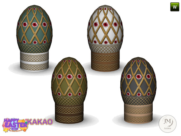 Sims 4 — kakao garden deco egg style2 by jomsims — An elegant and enchanting Easter garden set featuring 18 items,