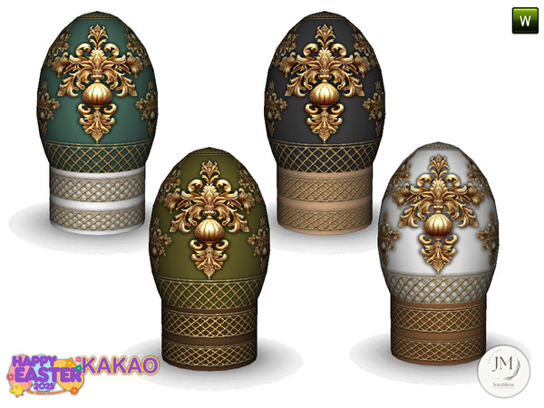 Sims 4 — kakao garden deco egg1 by jomsims — An elegant and enchanting Easter garden set featuring 18 items,