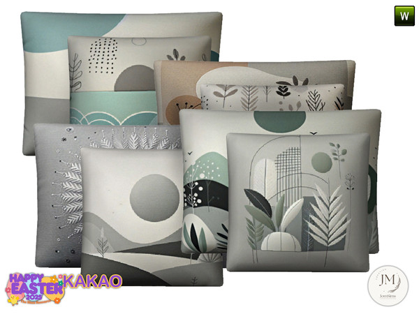 Sims 4 — kakao garden deco Loveseat cushions by jomsims — An elegant and enchanting Easter garden set featuring 18 items,