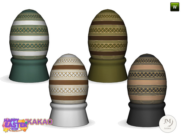 Sims 4 — kakao garden deco egg big1 by jomsims — An elegant and enchanting Easter garden set featuring 18 items,