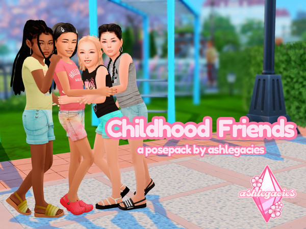 Sims 4 — Childhood Friends Posepack by ashlegacies — - Posepack