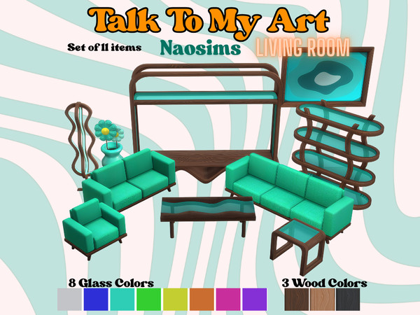 Sims 4 — TalkToMyArt Living room by Naosims_creator — Living room set from Talk To My Art collection.