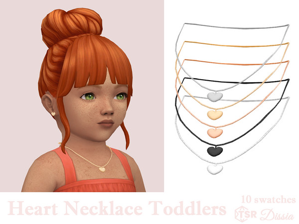 Sims 4 — Heart Necklace Toddlers by Dissia — Cute little necklace with heart for toddlers
