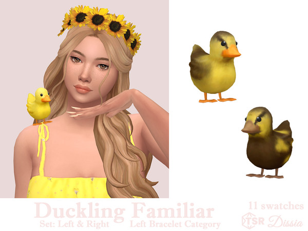 Sims 4 — Duckling Familiar (Left) by Dissia — Cute little duckling on your sim right or left shoulder