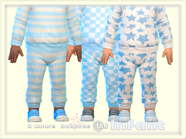 Sims 4 — Pants Blue by bukovka — Delicate infant pants for boys only in 5 color options. Installed separately, suitable