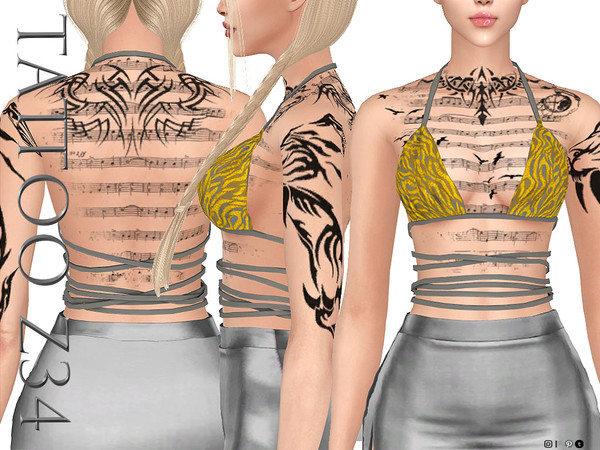 Sims 4 — ZENX TATTOO Z34 by ZENX — Base Game