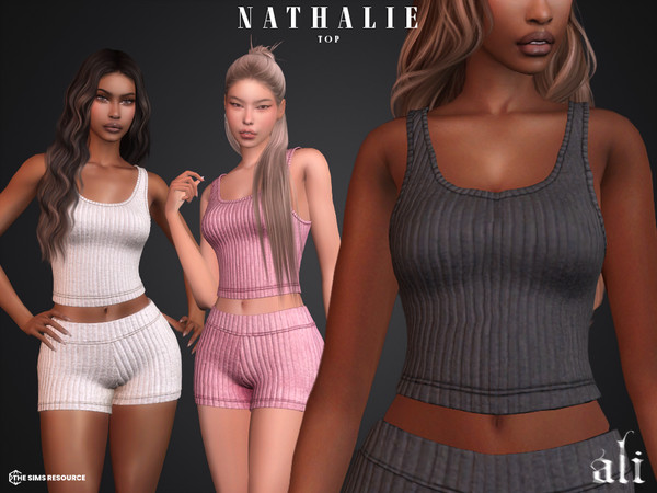Sims 4 — NATHALIE top by ali1 — Ribbed Tank Top