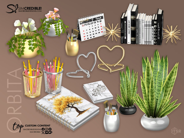 Sims 4 — Orbita Study Calendar by SIMcredible! — Time to get some decor items and stationary clutter for your
