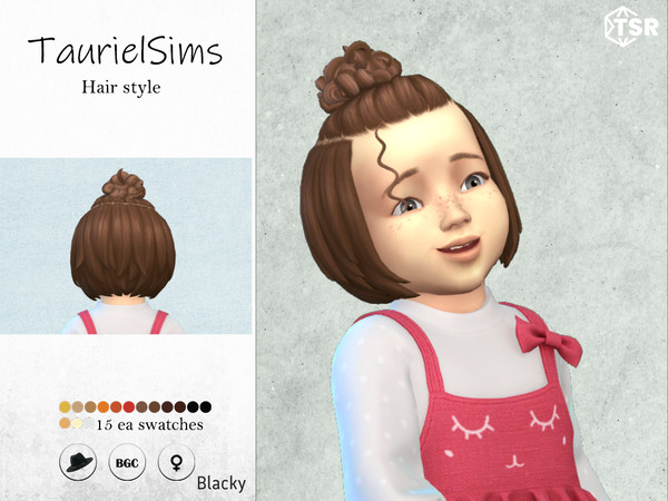 Sims 4 — Blacky-Hairstyle by taurielsims — All lods
