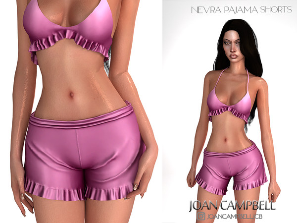 Sims 4 — NEVRA PAJAMA SHORTS by Joan_Campbell_Beauty_ — 6 swatches Custom thumbnail Original mesh