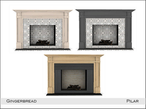 Sims 4 — Pilar Gingerbread Fireplace by Pilar — Dare with a different decoration and mix different materials.