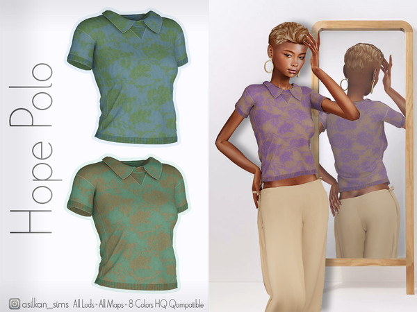 Sims 4 — Hope Polo - ACN 610 by Asilkan — - 8 Colors