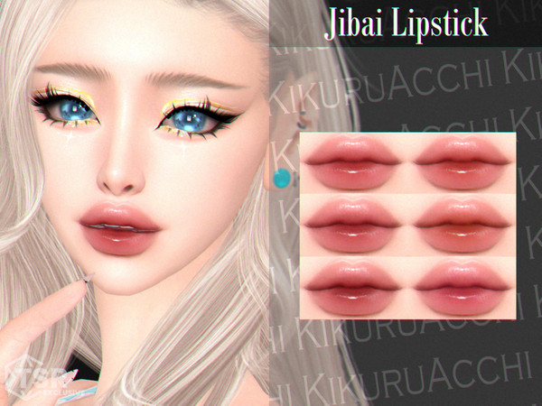 Sims 4 — Jibai Lipstick by Kikuruacchi — - It is suitable for Female and Male. ( Teen to Elder ) - 6 swatches - HQ