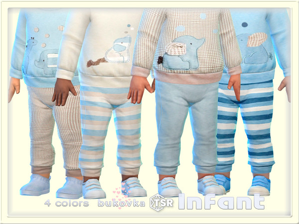 Sims 4 — Pants Elephant by bukovka — Beautiful pants for infants of both sexes: for girls and boys in 4 color options.